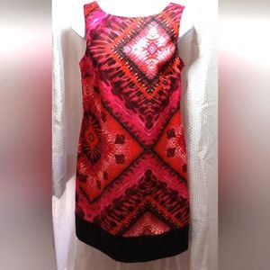 AGB Dress Colorful Sleeveless Midi Knee Length Pink Red